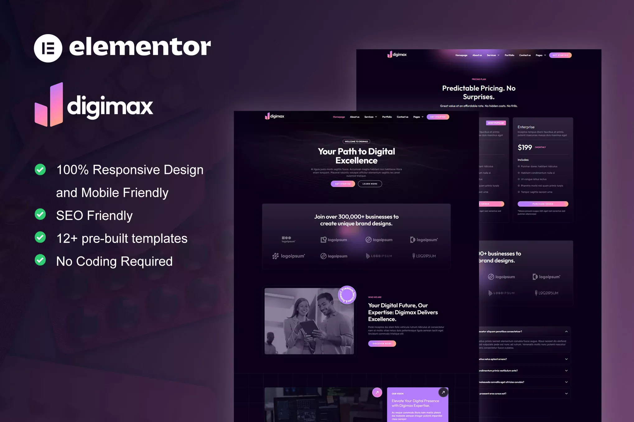 Gambar produk Digimax - Digital Marketing Agency Elementor Pro Template Kit